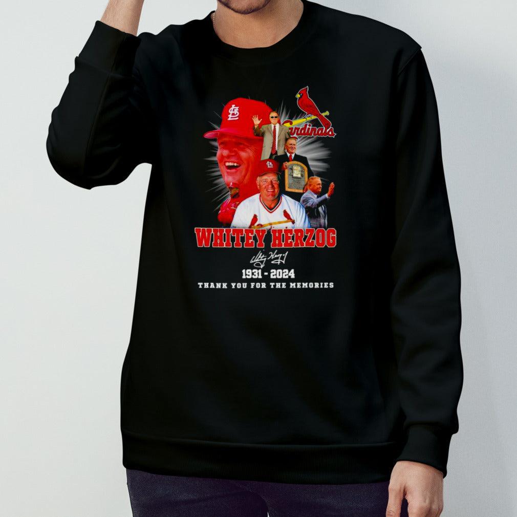 Whitey Herzog 1931-2024 thank you for the memories signatures shirt