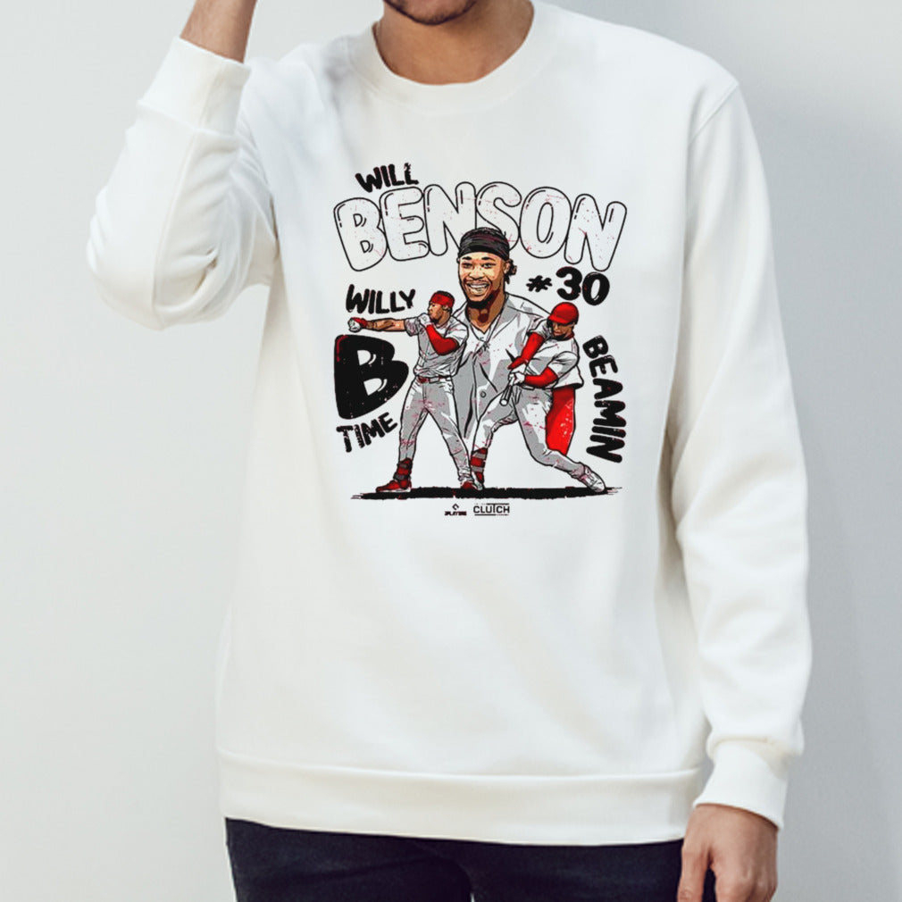 Willwill Benson #30 Cincinnati Reds Is Beaminâ€™ Player Mlb Baseball 2024 T-shirt