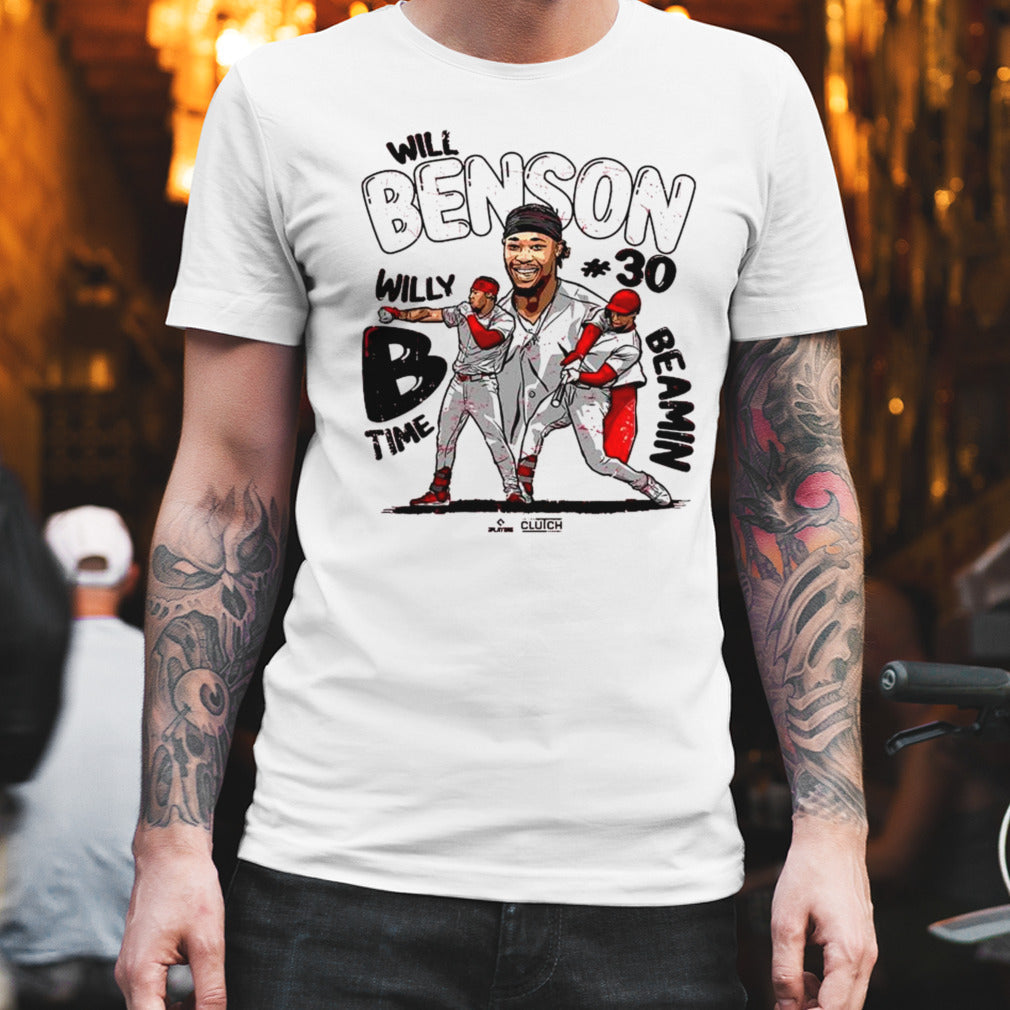 Willwill Benson #30 Cincinnati Reds Is Beaminâ€™ Player Mlb Baseball 2024 T-shirt
