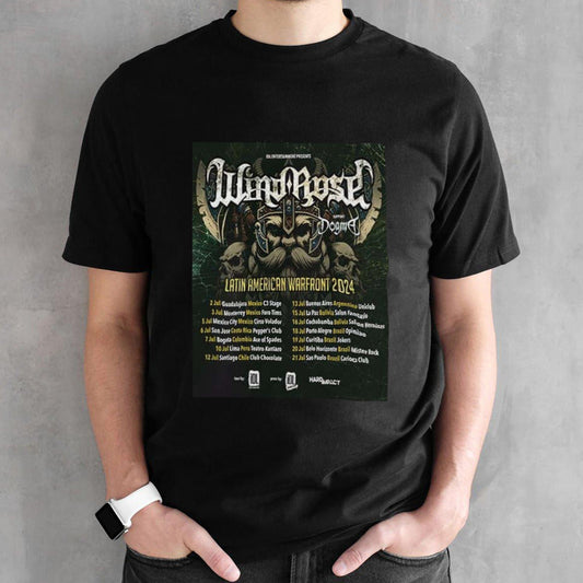 Wind Rose Latin American Warfront 2024 Schedule List Date T-Shirt