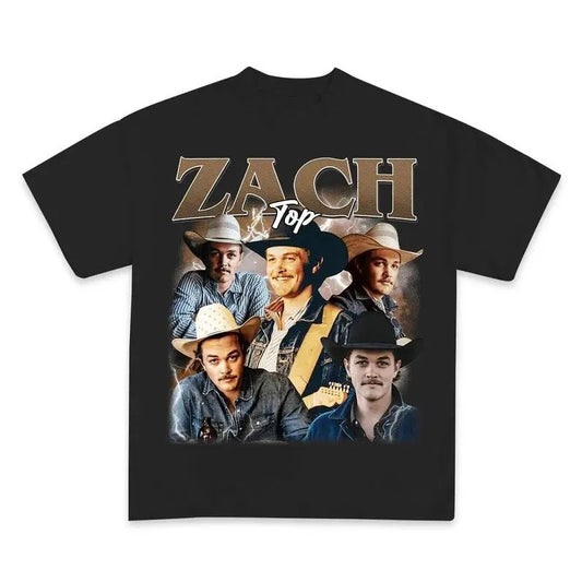 Zachh Top Shirt Cold Beerr & Country Music Album Vintage Bootleg Graphic Tee Merch Concert Shirt for Men Women Y2k Streetwear