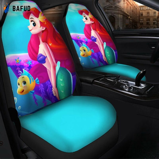 A Little Mermaid Disney Cartoon Car Seat Covers For Fan Gifts - Bafud