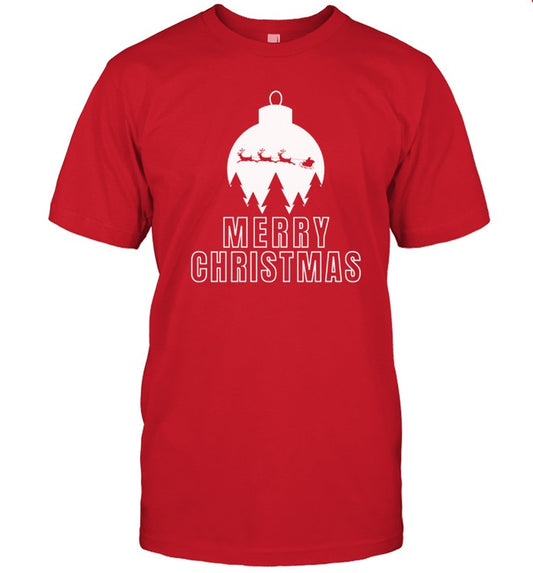 Red & White Simple Merry Christmas T Shirt
