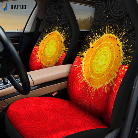 Aboriginal Decors Australian Gifts Flag The Sun car seat covers - Bafud