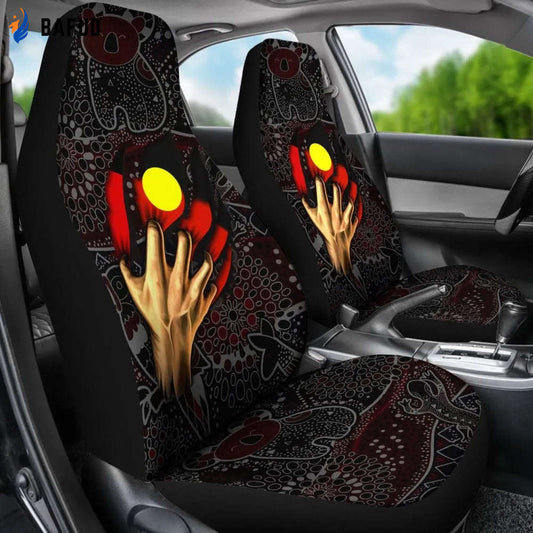 Aboriginal Flag Inside Aboriginal Art 3D design print Car Seat Covers For Fan Gifts - Bafud