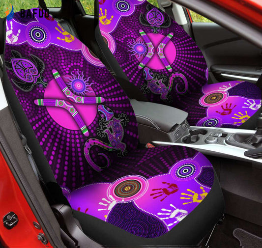 Aboriginal Naidoc Week 2021 Best Purple Turtle Lizard car seat covers - Bafud