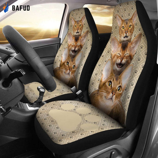 Abyssinian Cat Car Seat Covers For Fan Gifts Funny For Cat Lover - Bafud