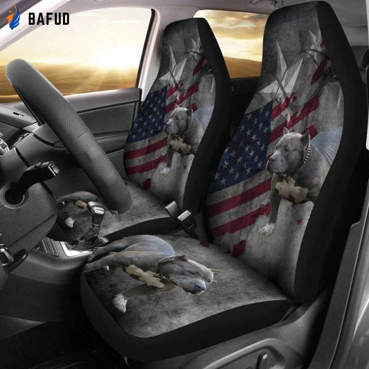 Amazing American Flag Pit Bull Car Seat Covers For Fan Gifts - Bafud