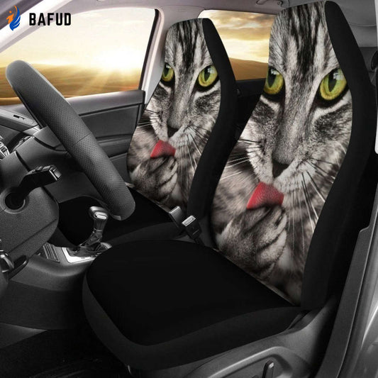 Amazing Cat Licking Cat Car Seat Covers For Fan Gifts For Cat Lovers - Bafud