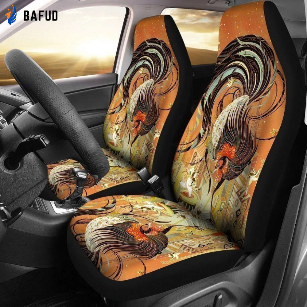 Amazing Rooster Art Car Seat Covers For Fan Gifts LT03 - Bafud