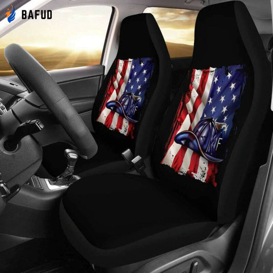 American Flag Blue Helmet Usa Car Seat Covers For Fan Gifts T03 - Bafud
