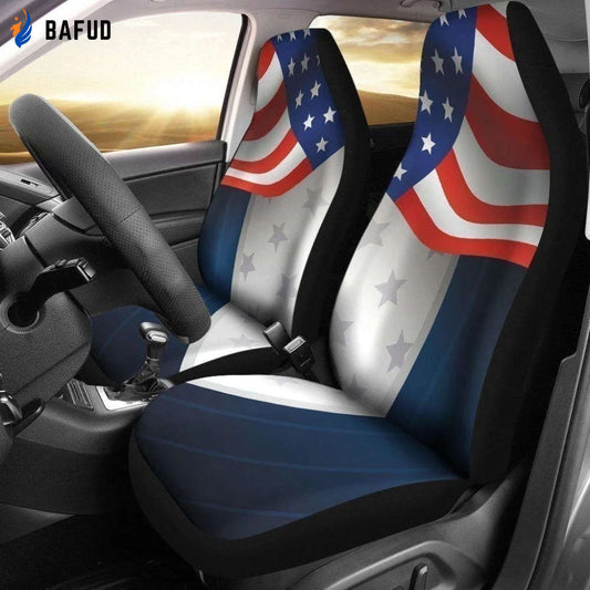 American Flag Car Seat Covers For Fan Gifts Custom Car Decoration Accessories - Bafud