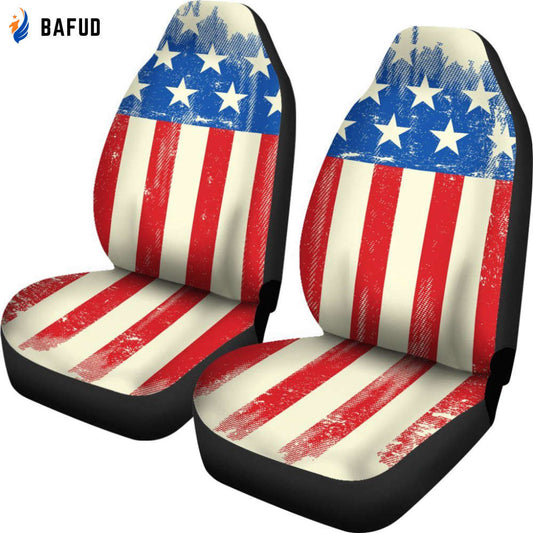 American Flag Car Seat Covers For Fan Gifts - Bafud