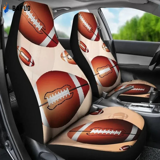 American Football Ball Love Sport Printed Car Seat Covers For Fan Gifts for Football Lovers - Bafud