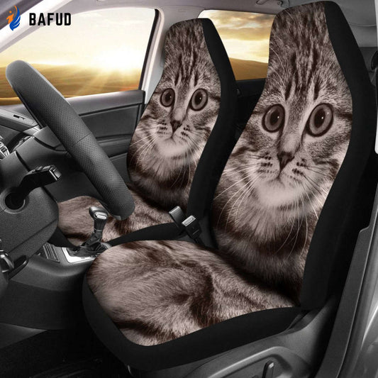 American Shorthair Cat Car Seat Covers For Fan Gifts Cute Cat Face - Bafud