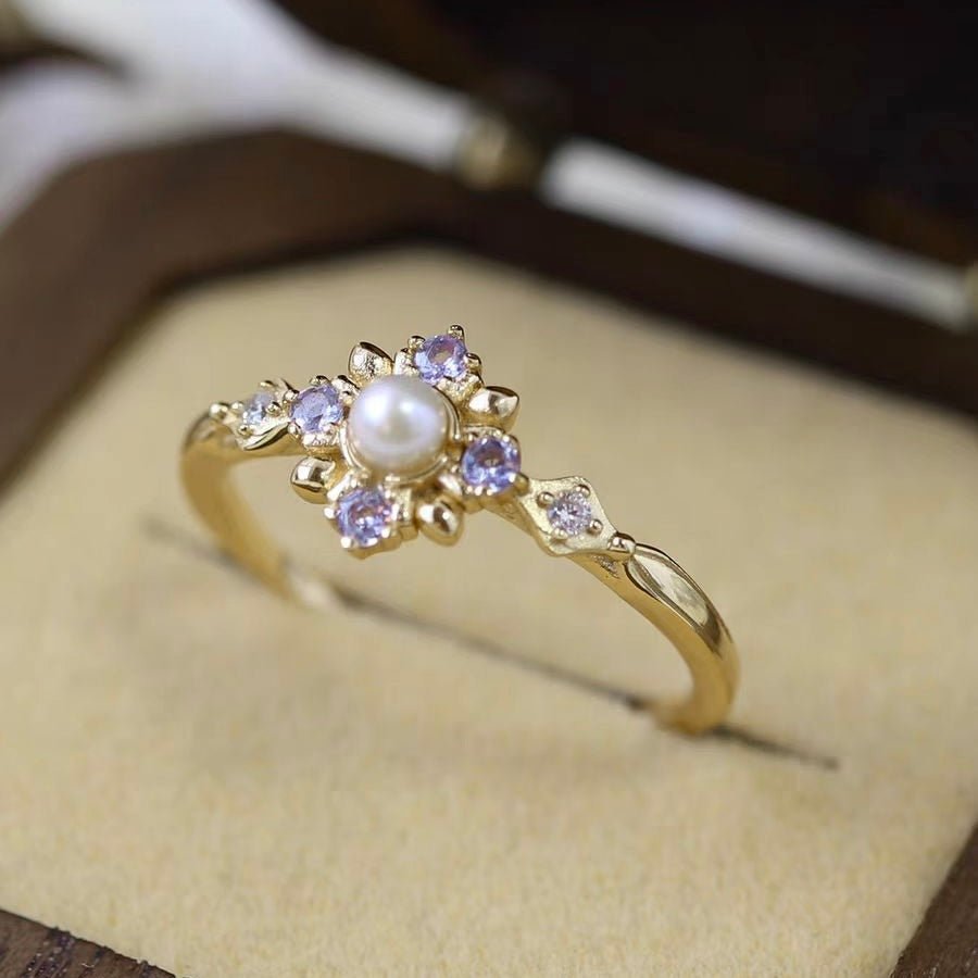 Amethyst Pearl Ring