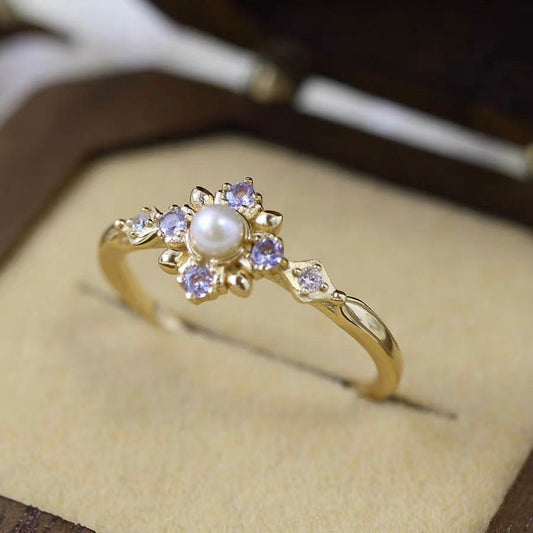 Amethyst Pearl Ring