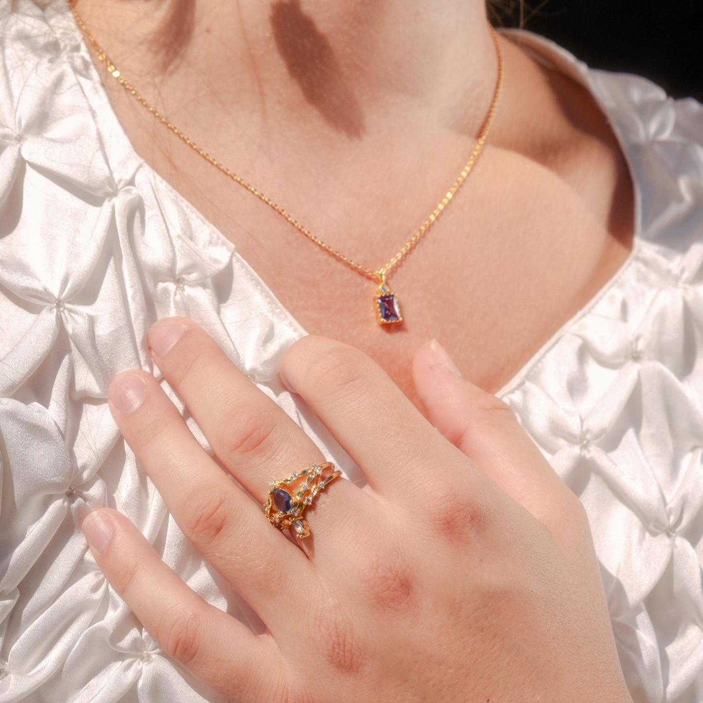 Violet Rococo Ring Set