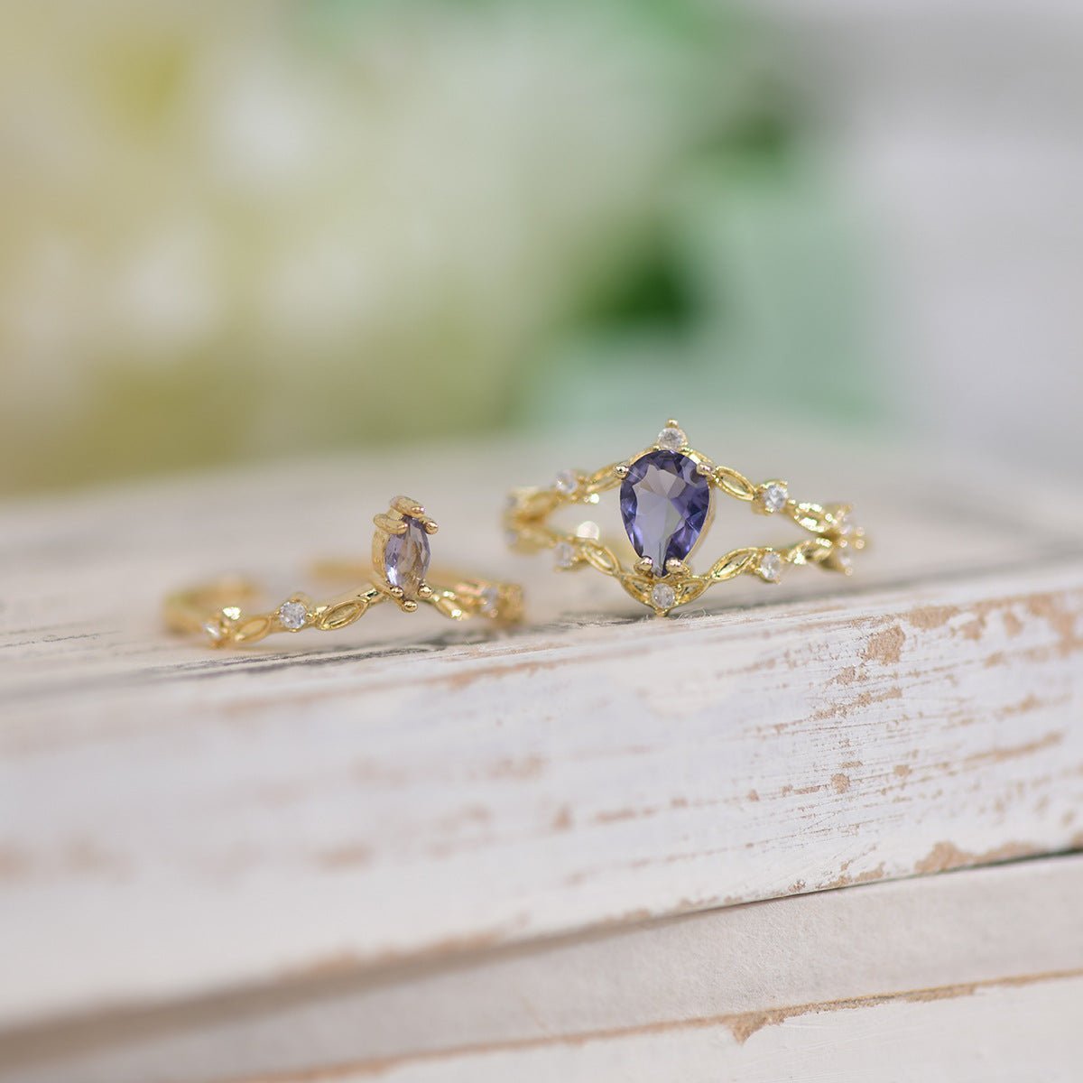 Violet Rococo Ring Set
