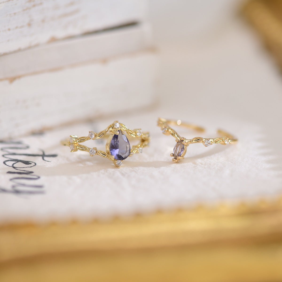 Violet Rococo Ring Set