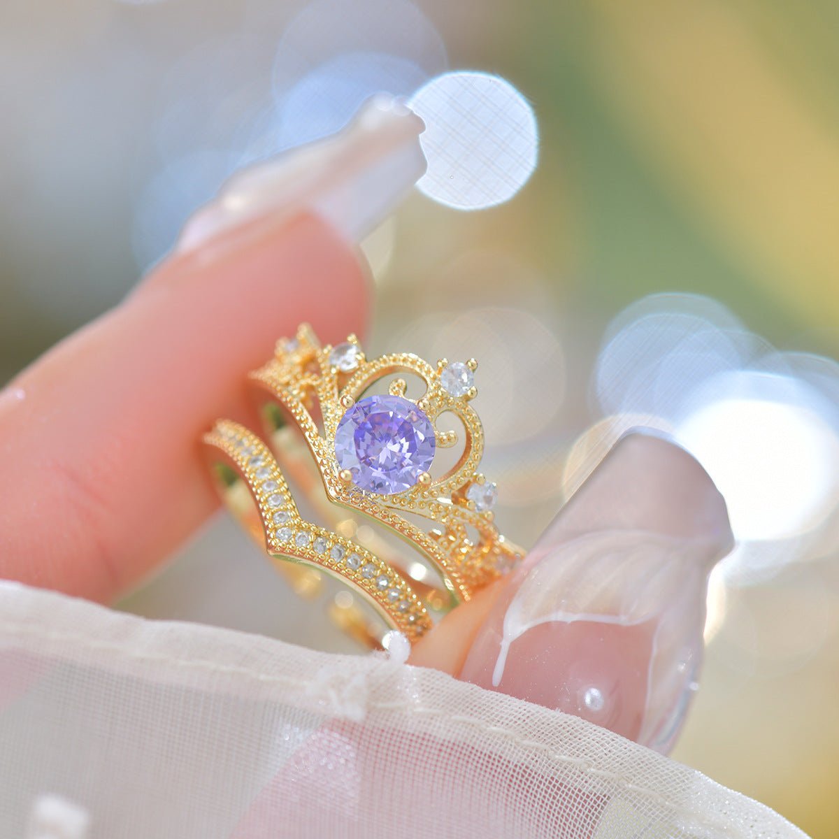 Amethyst Tiara Ring Set