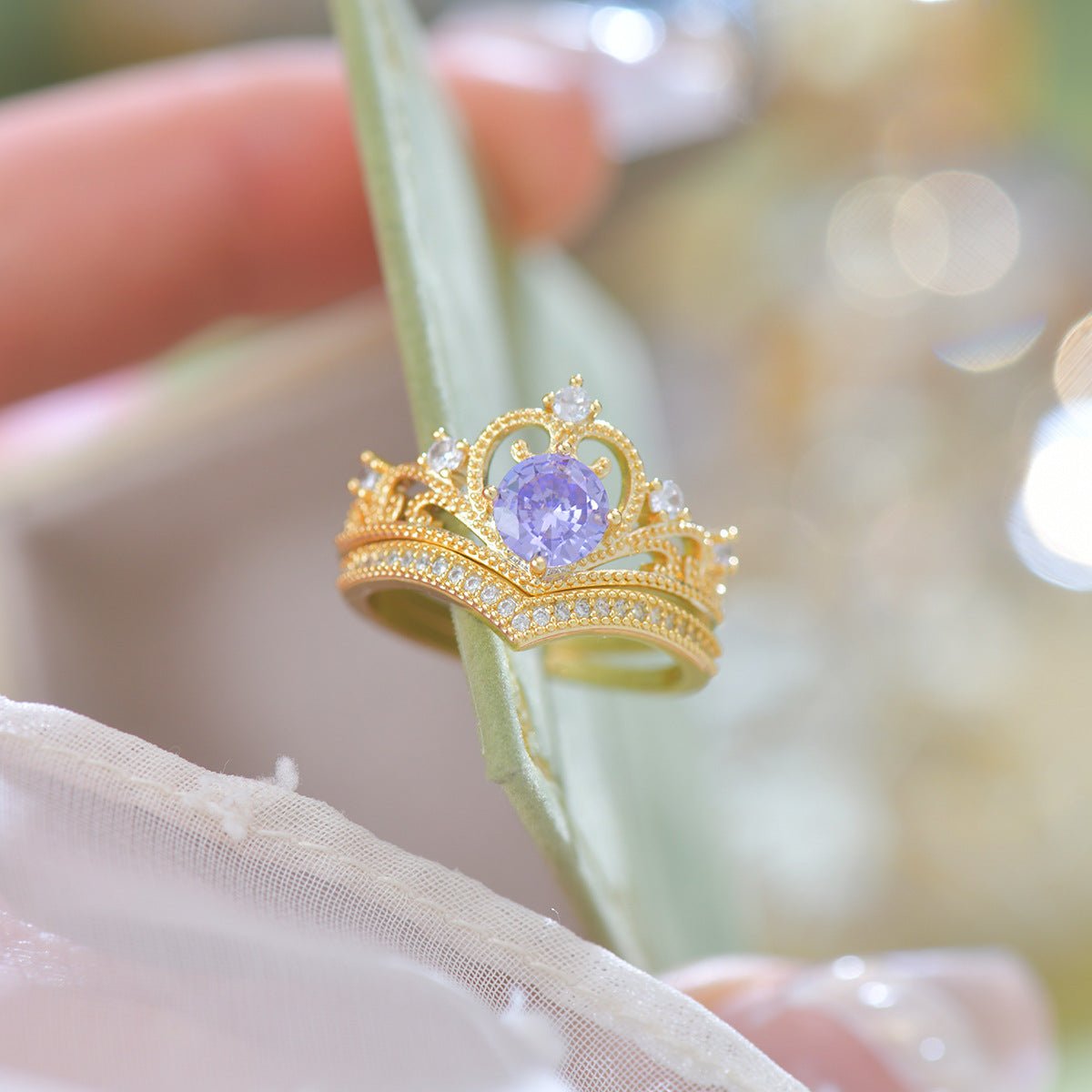 Amethyst Tiara Ring Set