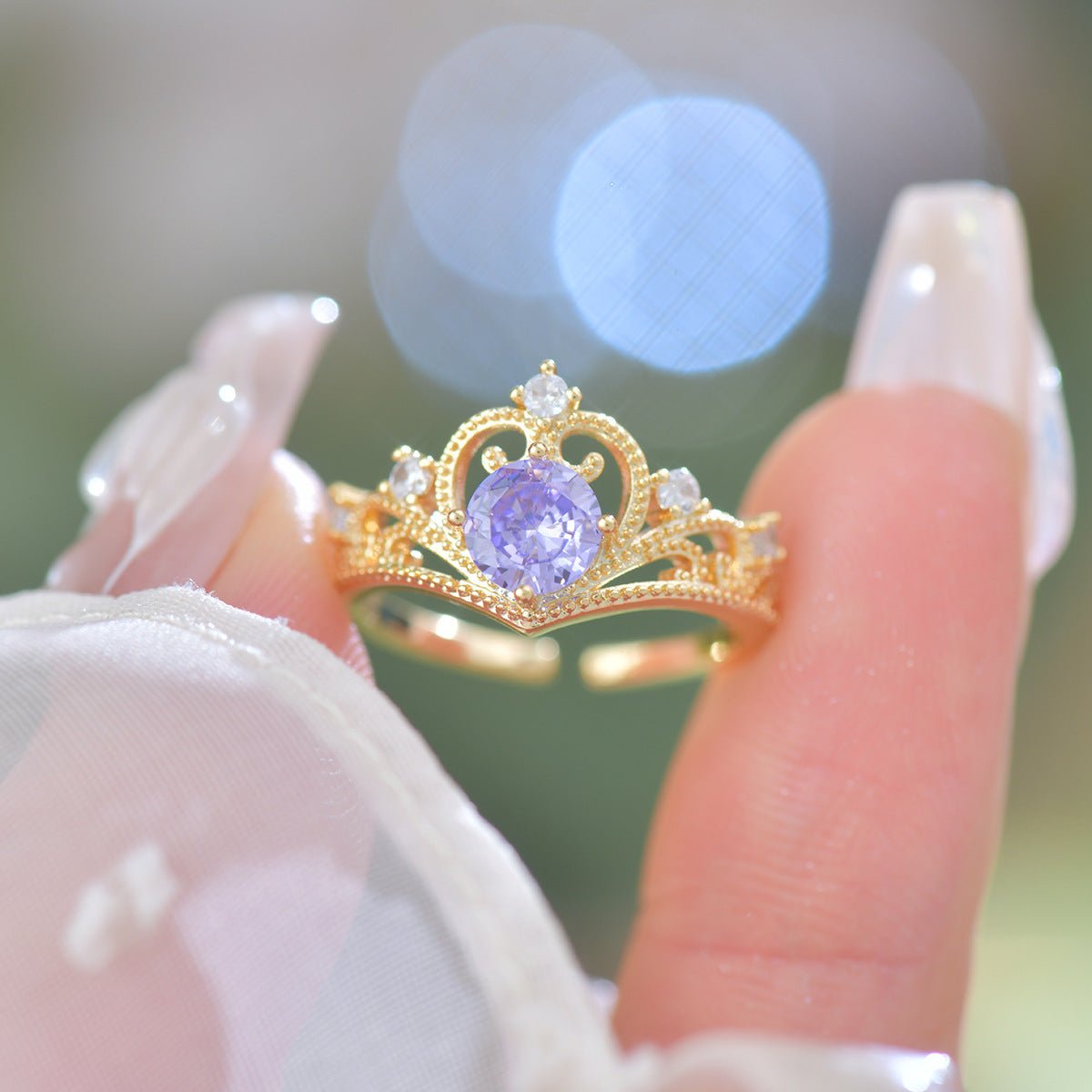Amethyst Tiara Ring Set