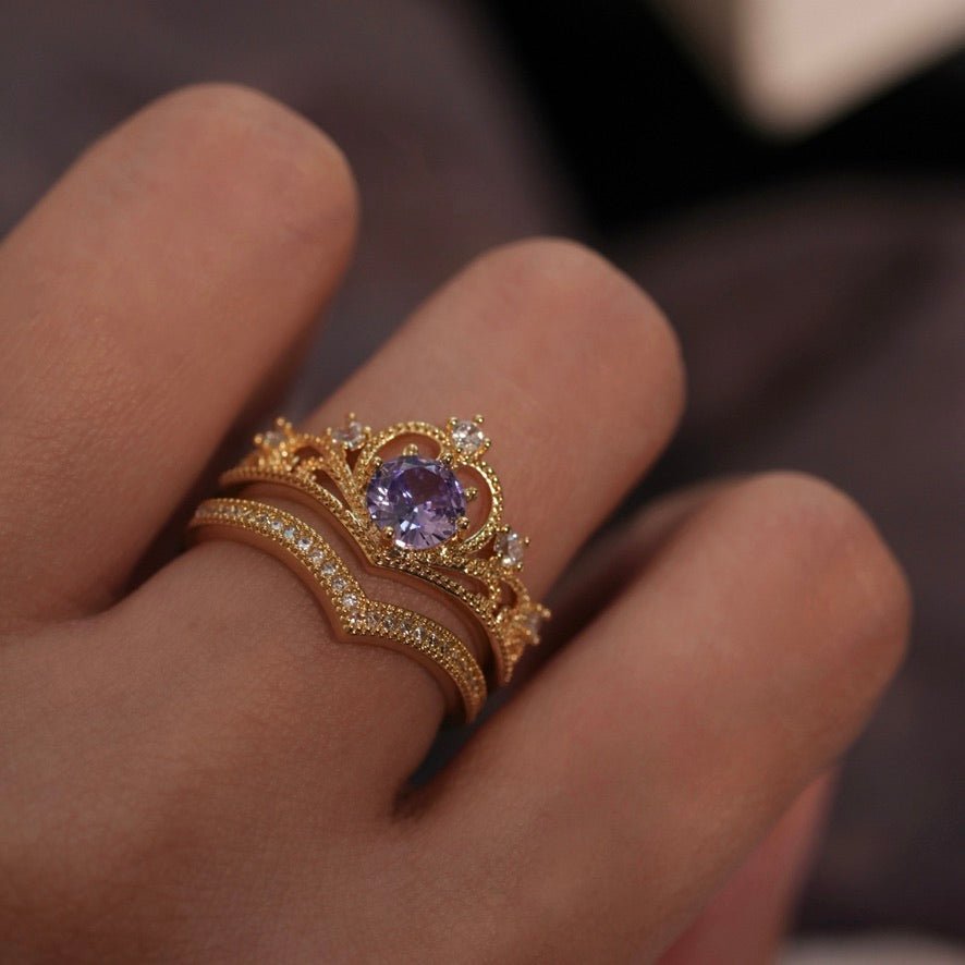 Amethyst Tiara Ring Set