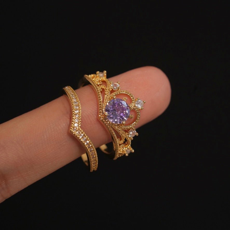 Amethyst Tiara Ring Set