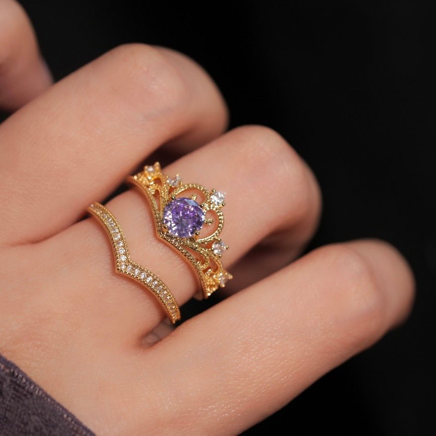 Amethyst Tiara Ring Set