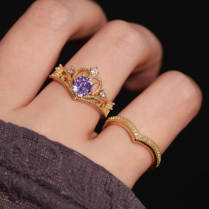Amethyst Tiara Ring Set