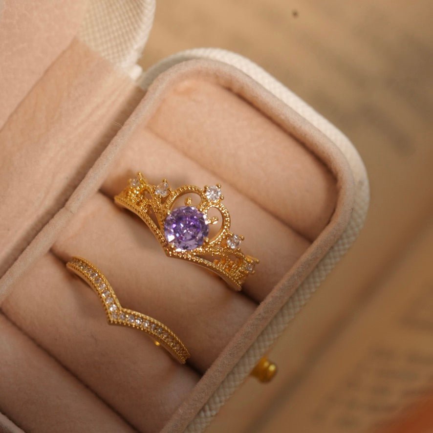 Amethyst Tiara Ring Set