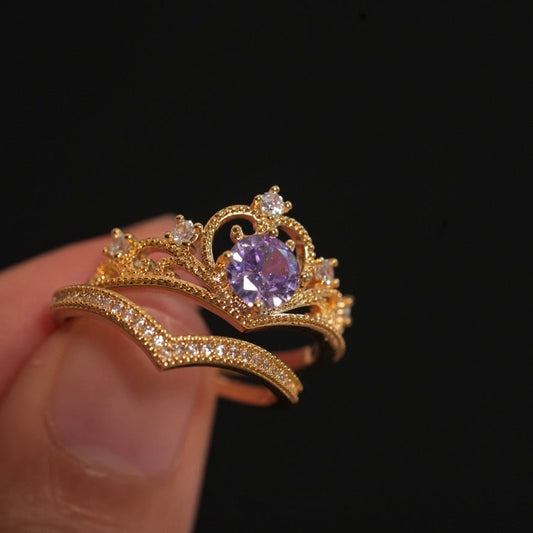 Amethyst Tiara Ring Set