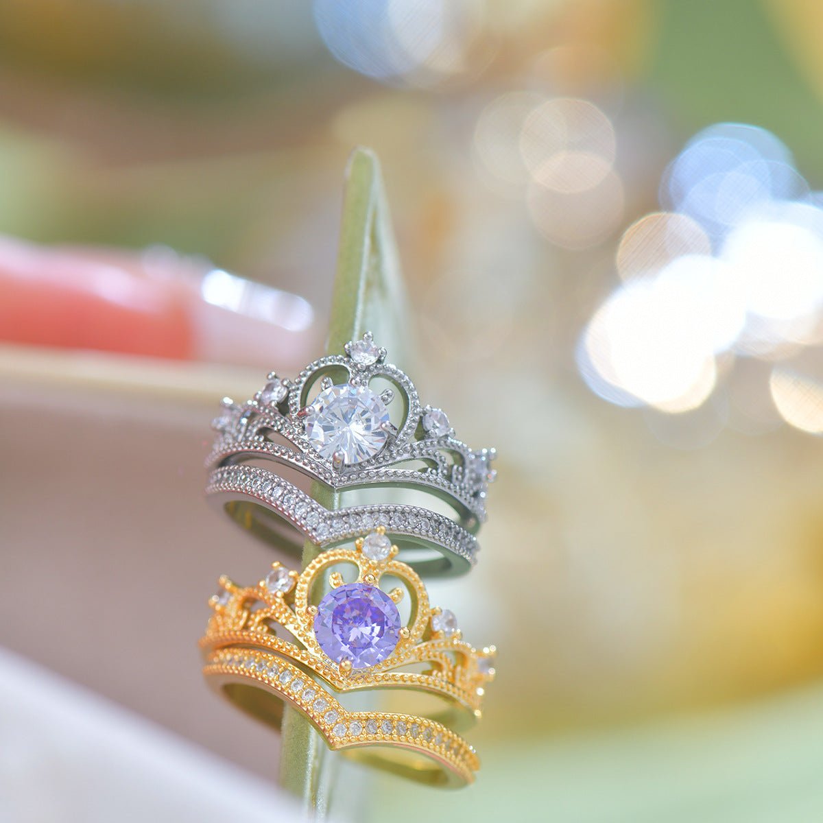 Amethyst Tiara Ring Set