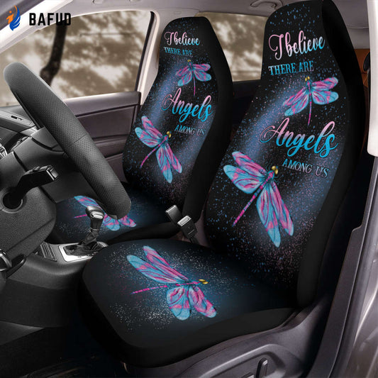 Angel Dragonfly Car Seat Covers For Fan Gifts Custom Angels Among Us Car Seat Cover, Memorial Car Seats, Pair Of Covers, Dragonfly Car Seat Print Set - Bafud