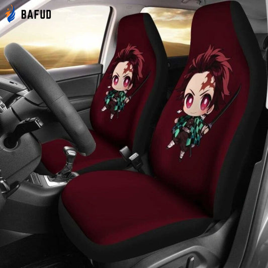 Anime Tanjiro Kamado Car Seat Covers For Fan Gifts - Bafud