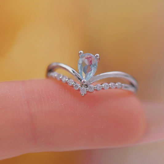 Aqua Tiara Ring