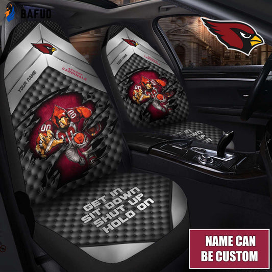 Arizona Cardinals NFL Custom Name Car Seat Covers For Fan Gifts - Bafud