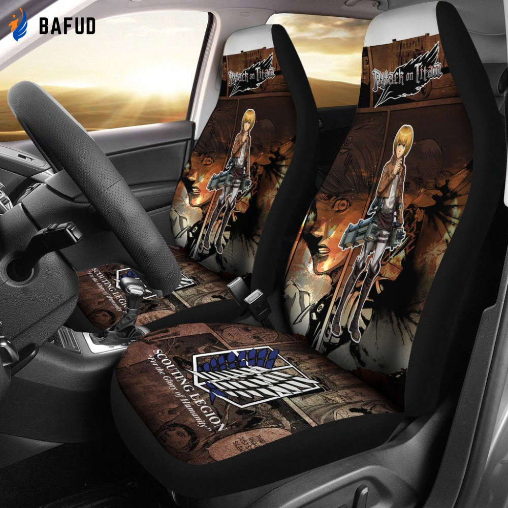 Armin Alert Attack On Titan Car Seat Covers For Fan Gifts Custom Anime Car Accessories - Bafud