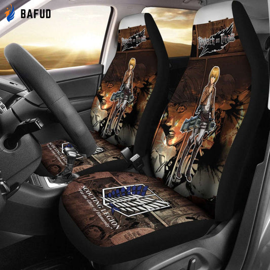 Armin Alert Attack On Titan Car Seat Covers For Fan Gifts Custom Anime Car Accessories - Bafud