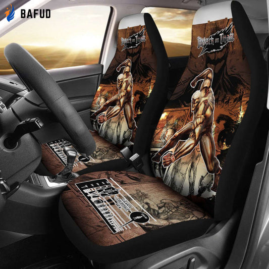 Armored Titan Attack On Titan Car Seat Covers For Fan Gifts Custom Anime Car Accessories - Bafud