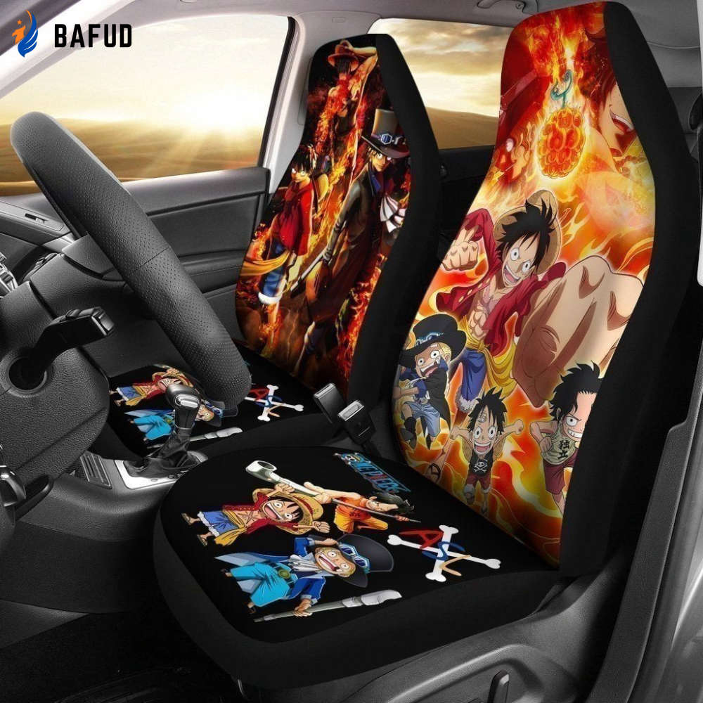 ASL Pirates Crew One Piece Anime Car Seat Covers For Fan Gifts NH08 - Bafud