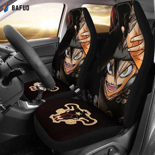 Asta Bull Symbol Black Clover Anime Car Seat Covers For Fan Gifts NH10 - Bafud
