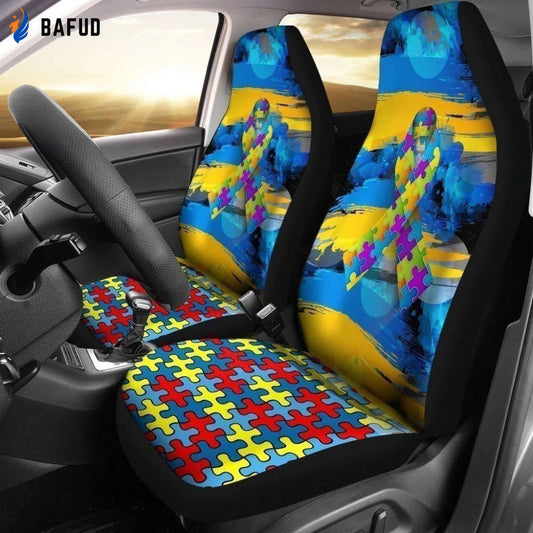 Autism Awareness Car Seat Covers For Fan Gifts Custom Car Decoration - Bafud