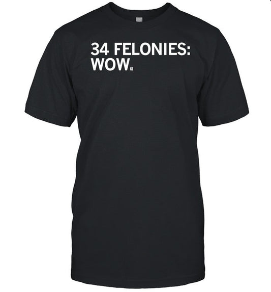 Raygunshirts 34 Felonies Wow Shirt