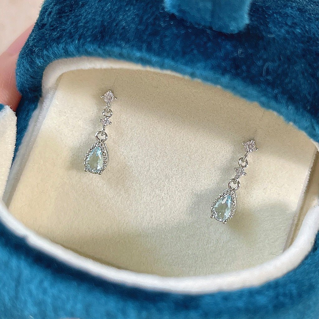 Aquamarine Baroque Earrings - Louisa