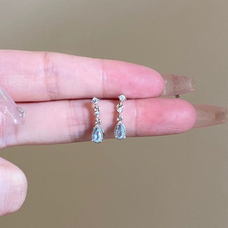 Aquamarine Baroque Earrings - Louisa