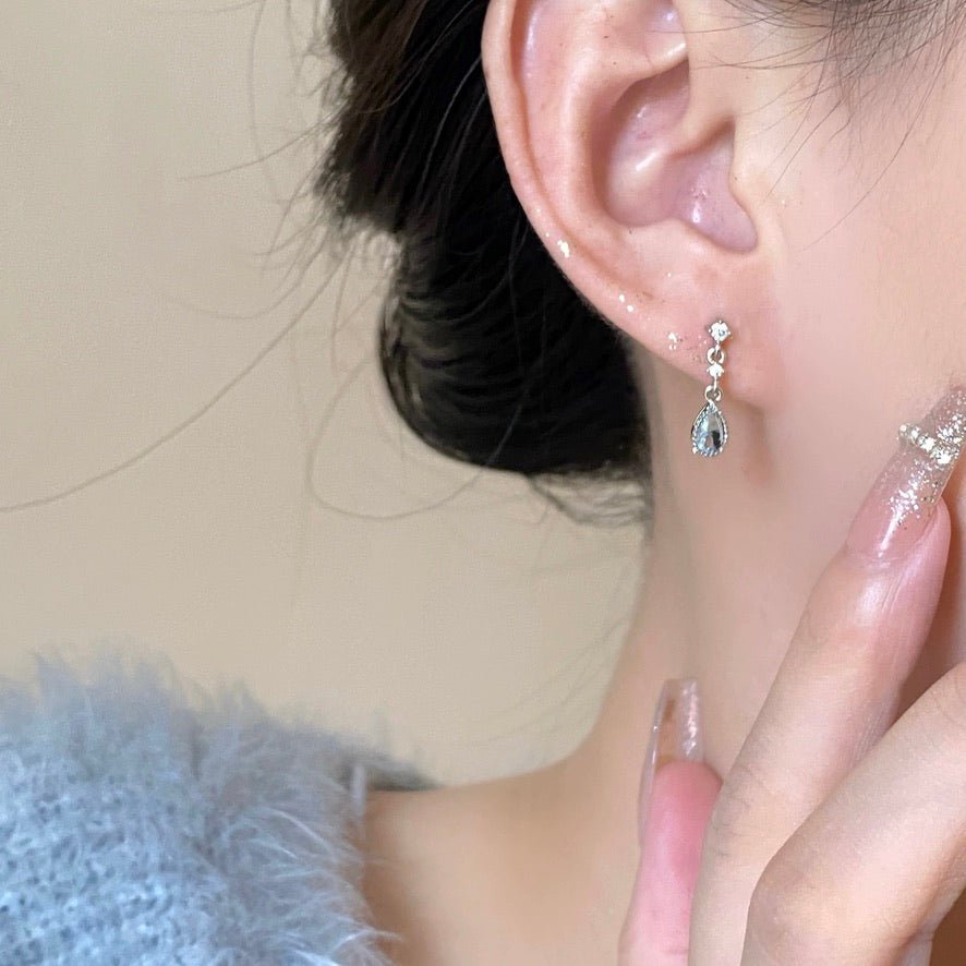 Aquamarine Baroque Earrings - Louisa