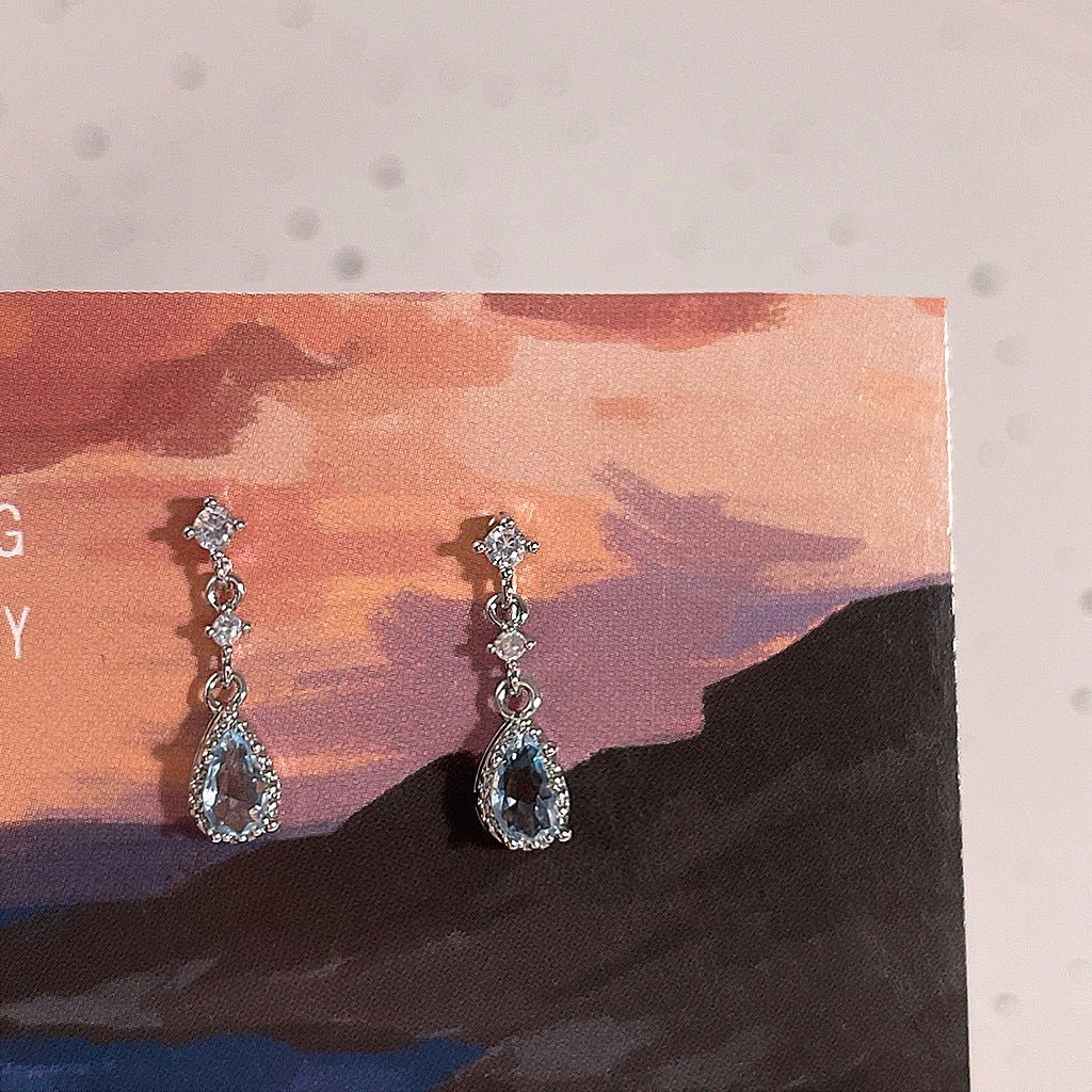 Aquamarine Baroque Earrings - Louisa