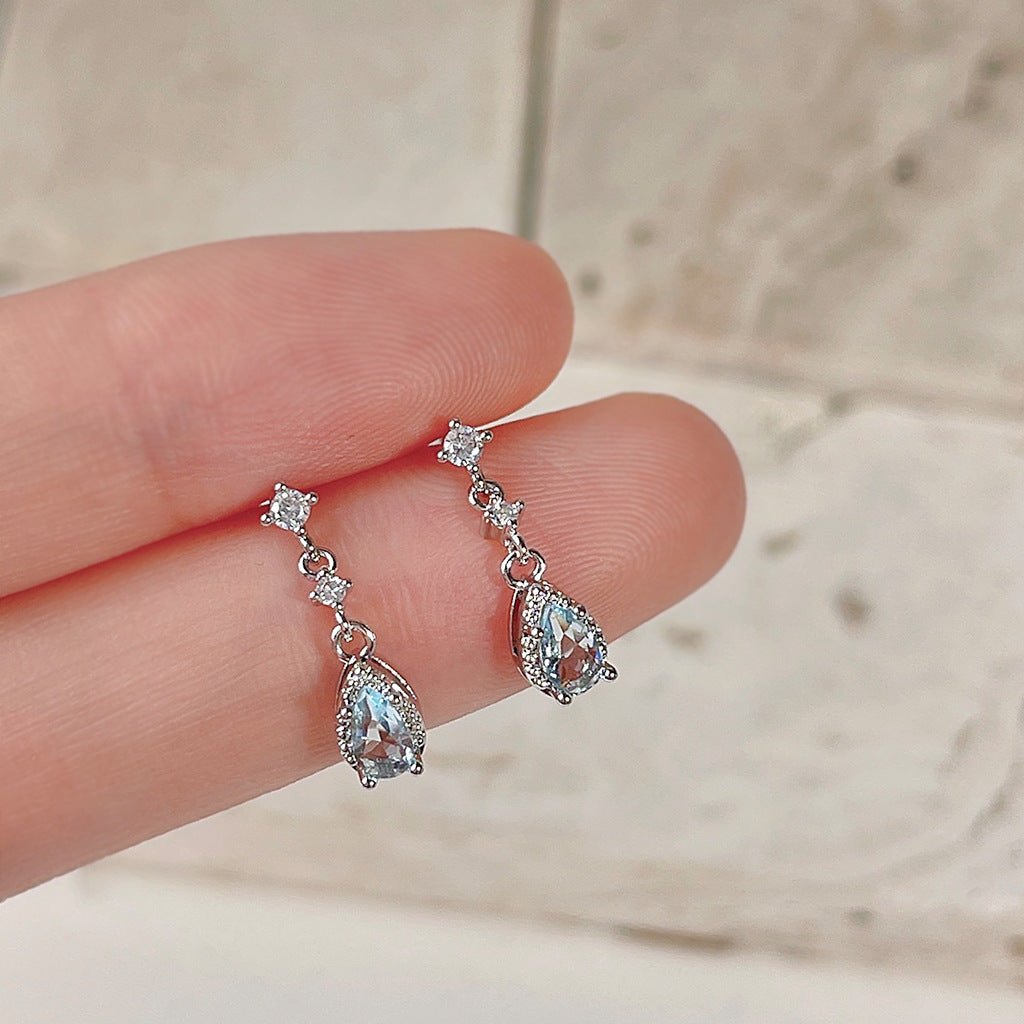 Aquamarine Baroque Earrings - Louisa